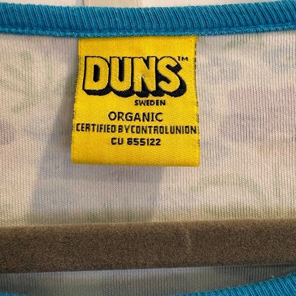 DUNS Sweden Size Large Organic Cotton Purple Blue Pansy Ditsy Floral Pattern - Picture 4 of 5